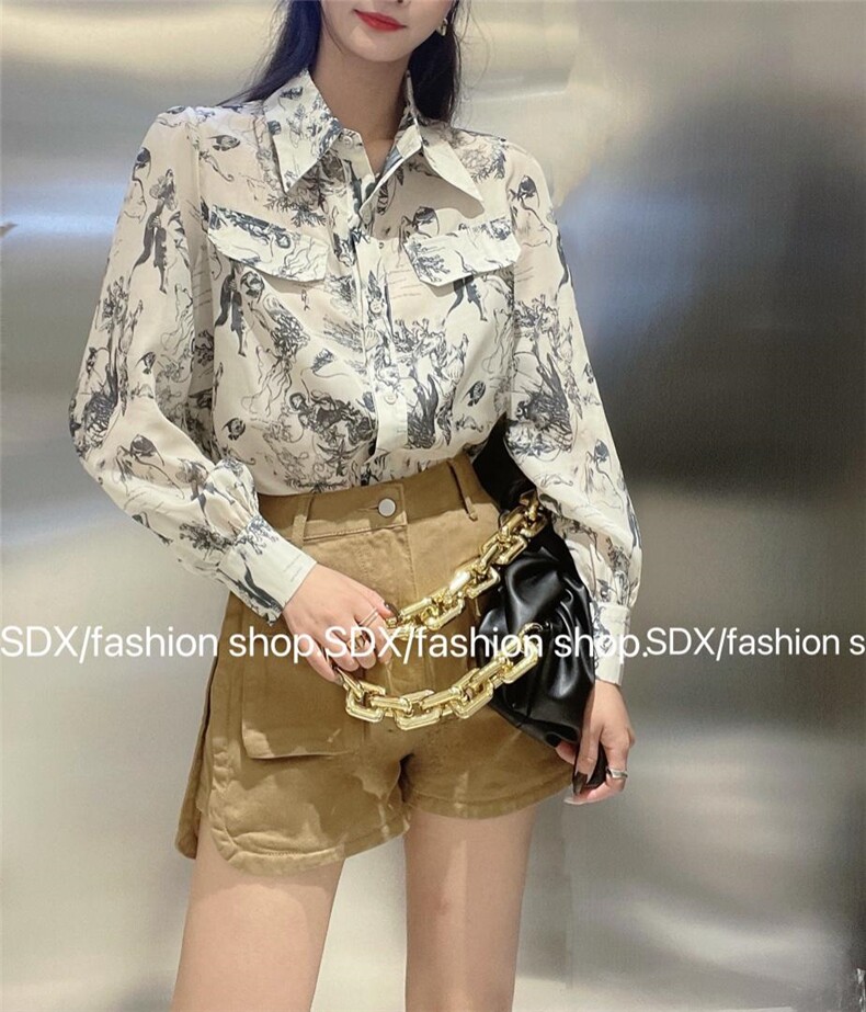 【现货】秋季新款水墨画衬衣，其它，色调轩