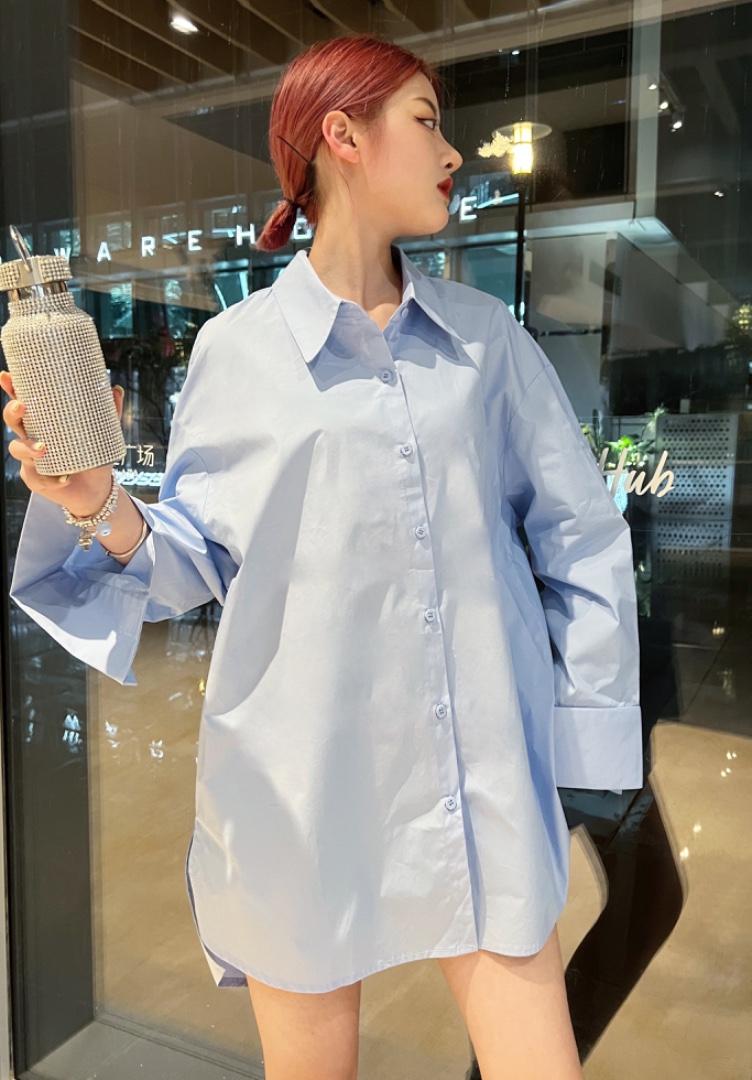 OUGNI春装新款小众设计感韩版衬衫,女装衬衫,OGENI 欧葛妮