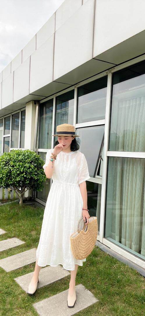 纯苎连衣裙小衫裤子裙子衬衣 时尚风 风淑女风休闲风，女装连衣裙，川哲