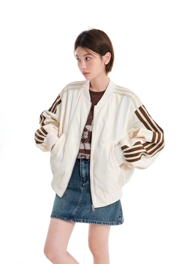 欧货气质拼条棒球服外套,女装其它,L·H·X