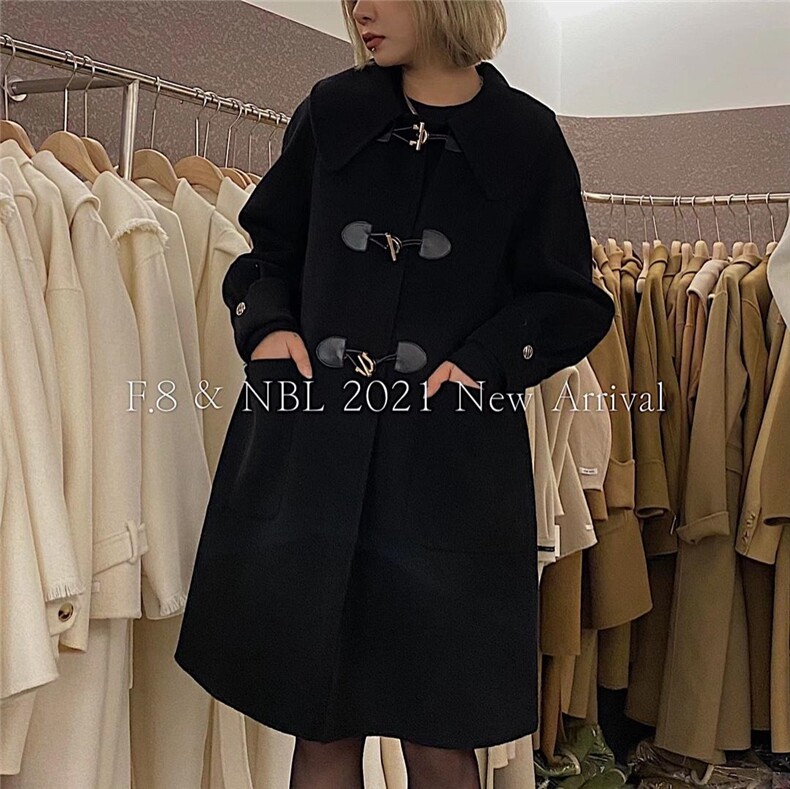 金属皮扣款羊绒大衣，其它，慕容神话