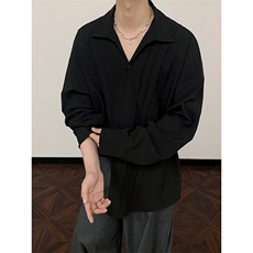 C2619/P40春装新款现货四季款衬衫男宽松大码潮流设计感衬衣，男装衬衫，电商A141