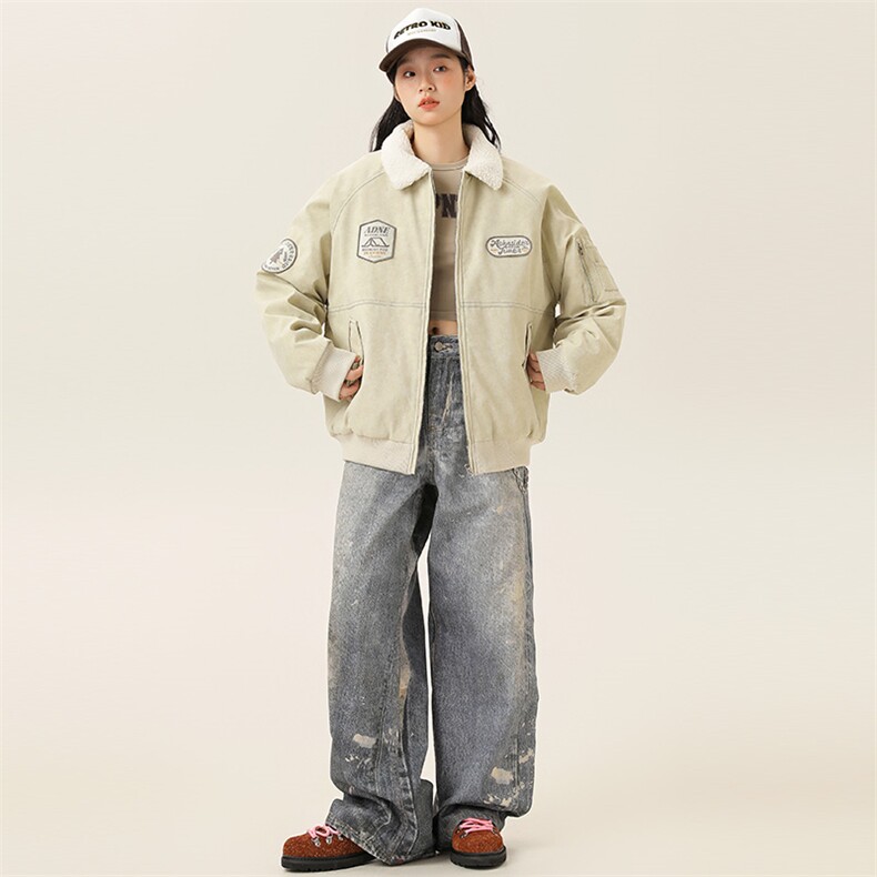 2025冬季新款男装日系潮牌纯色宽松休闲棉服加厚外套MY386-F172,男装棉衣,电商A101（原外27）
