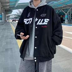 秋季美式复古字母刺绣棒球服高街潮牌宽松夹克外套男W5131-P57，男装夹克，星座512-2