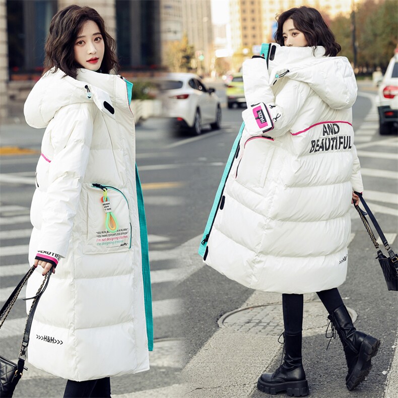2022年冬季长袖连帽白鸭绒加厚拉链外套女时尚潮流保暖羽绒服通勤，女装羽绒服，帛香坊