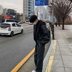 PU皮飞行员夹克男潮牌高级感机车hiphop欧美痞帅cleanfit外套春秋，男装皮衣，星座816B