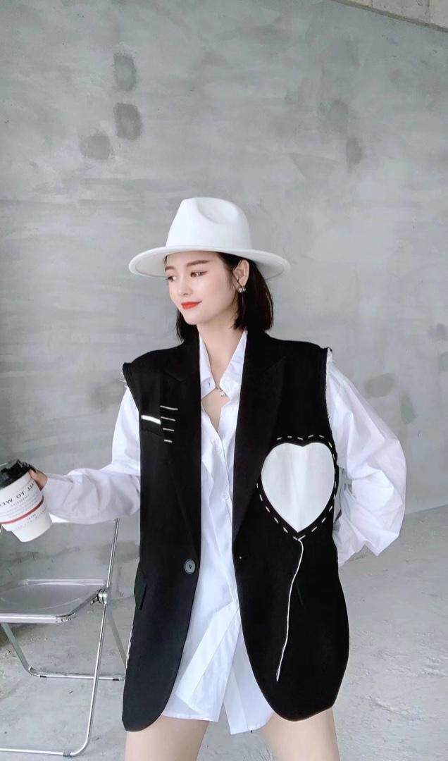 欧洲站欧货潮西装马甲女2021新款宽松百搭气质，女装西装，南门村口 8090