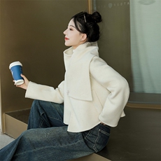现货秒发双面羊毛呢小个子短外套羊毛，女装毛呢外套，丝露怡语