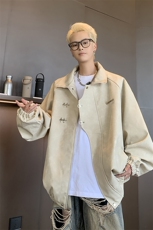 港风大码美式高街纯色宽松立领夹克外套XZ213-JK8934-P108控138，男装夹克，星座213