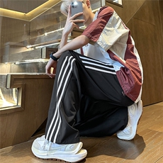 YK127特P32控59品质保障秋装冰丝垂坠感侧边织带情侣休闲裤，男装休闲裤，电商A249