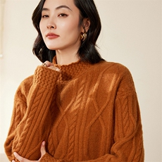 时尚百搭女士高领毛衣羊毛针织衫温暖舒适，女装羊毛衫，北娇羊绒