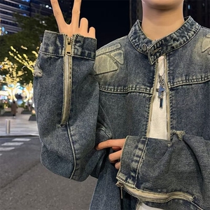 F601P78秋装男装牛仔夹克外套男装休闲时尚外套图片