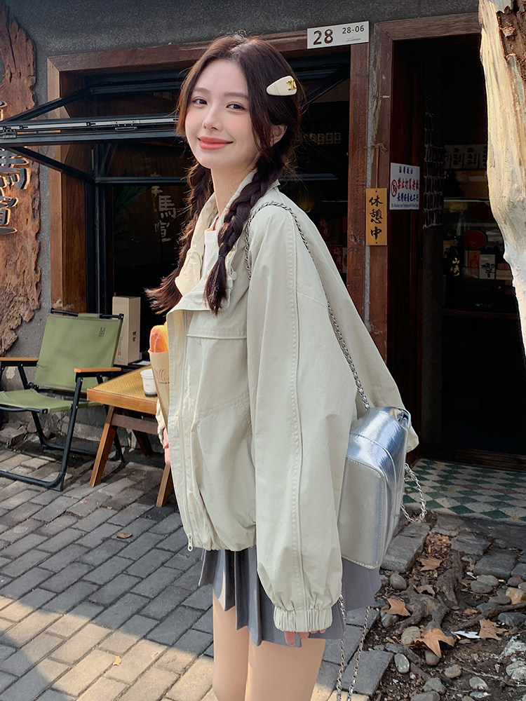 韩系简约休闲夹克外套女春季2025新款小个子超火洋气爆款减龄上衣,女装短外套,辉之琳