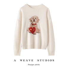 2025年秋季新款百搭爱心小狗刺绣,女装针织衫/毛衣,戎魅羊绒, 2025年秋季新款百搭爱心小狗刺绣,女装针织衫/毛衣,戎魅羊绒,