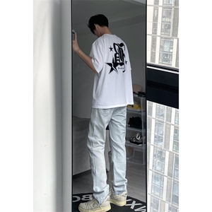 B221 美式ins高街暗黑小众修身小脚破洞牛仔裤 LK23055-P65 控88图片