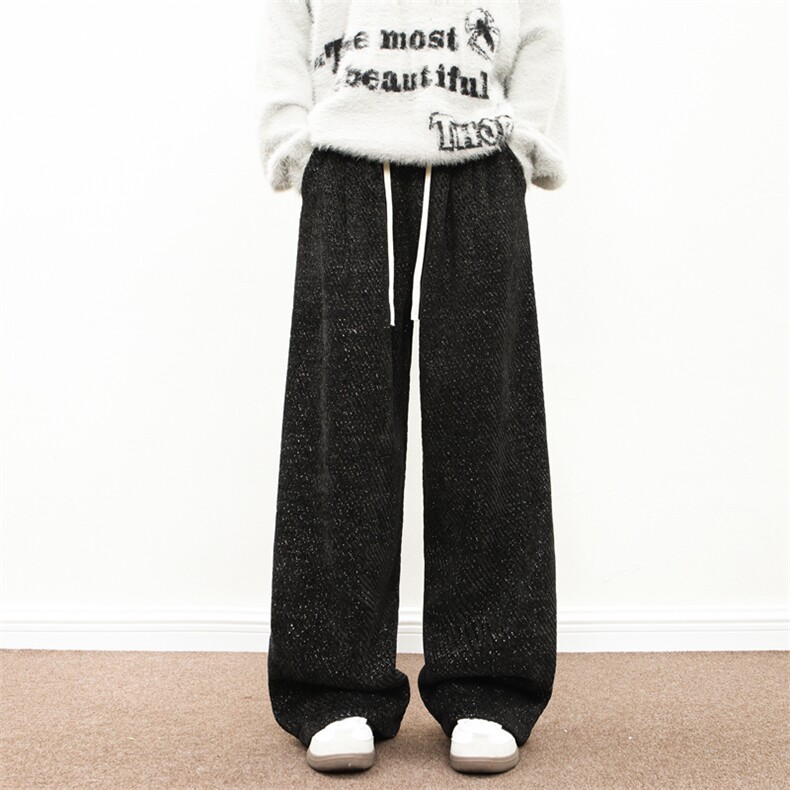 8XL-M大码美式复古斜条纹裤子加绒雪尼尔慵懒加绒休闲裤KZ1940P68，男装休闲裤，电商B238