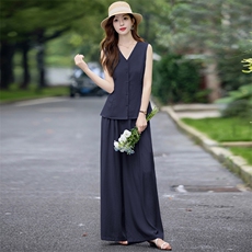 现货！夏装夏季2025套装女洋气时尚气质优雅两件套，女装套装/套裙，涵墨