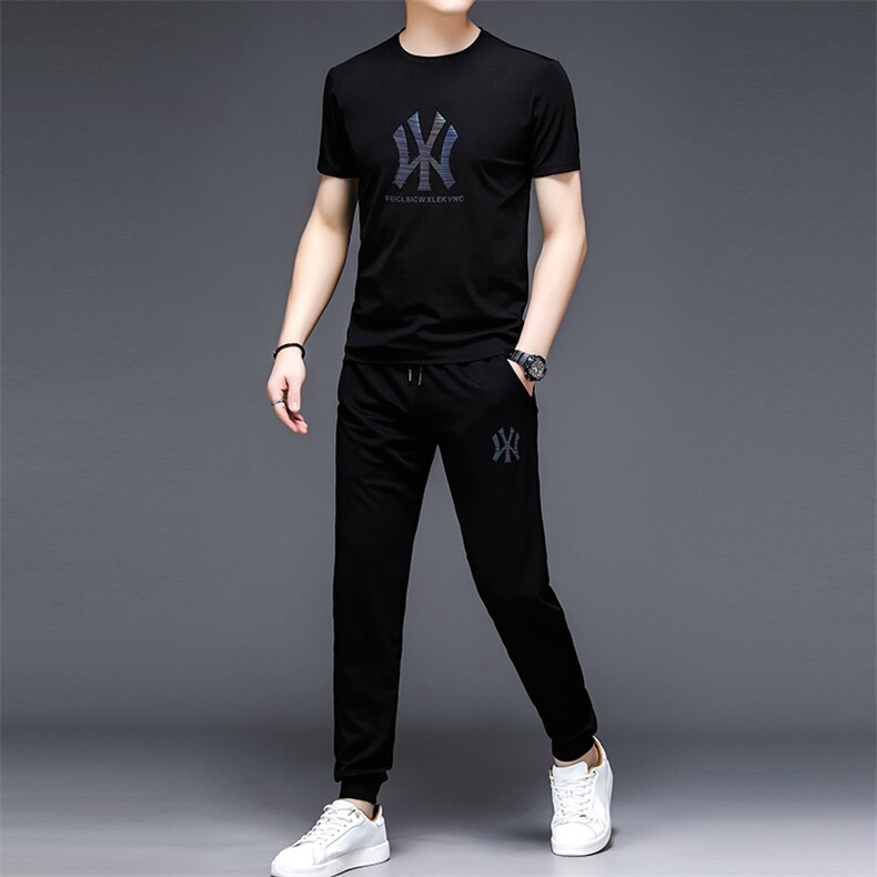 短袖两件套薄款夏季中青年男士休闲时尚运动套装,男装休闲套装,电商B212（原钱塘6029）