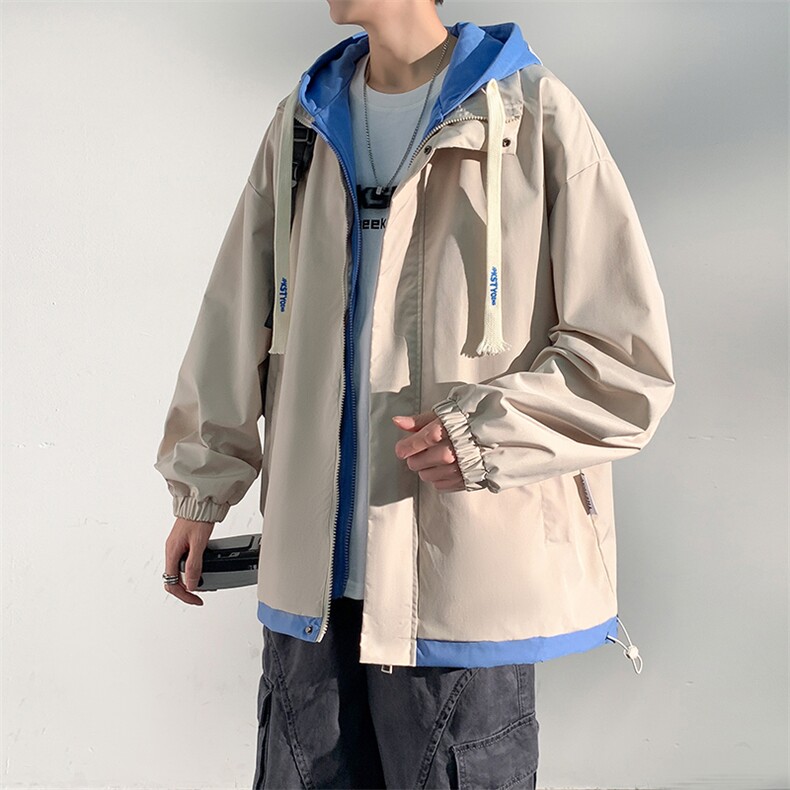 新款秋冬连帽冲锋衣夹克中性风港风潮流休闲外套JK2362-P60,男装夹克,星座717