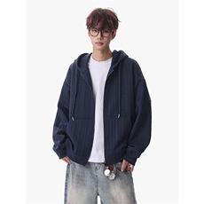 2026春季开衫拉链运动连帽宽松卫衣男肌理感外套W24565-特P45控98，女装短外套，电商A001