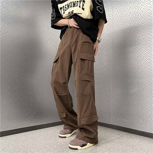 潮流ins高街直筒长裤子工装裤男款春季潮牌阔腿休闲裤AG215-P40图片