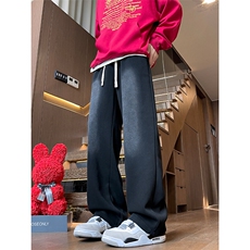聚酯纤维YK86023-P40秋季新款黑灰色美式休闲卫裤，男装休闲裤，电商A086-1