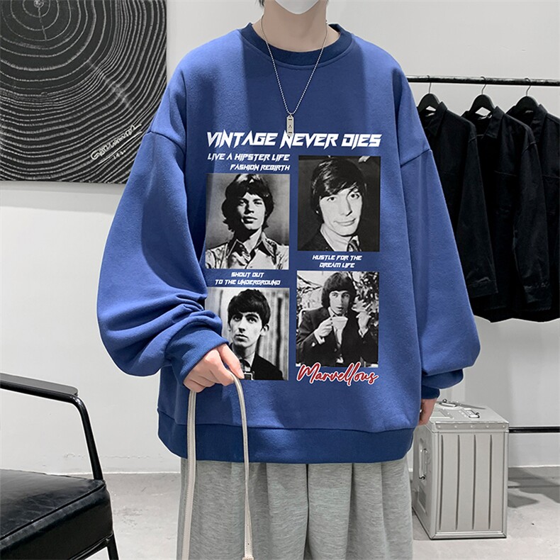 圆领卫衣男超大码胖子肥佬大号长袖t恤S6451-P28,男装卫衣,电商A040