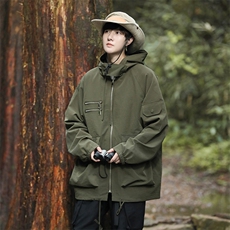 秋冬季山系新款连帽夹克港风高品质外套冲锋衣A227-JK309Y特P55，男装夹克，电商A227A