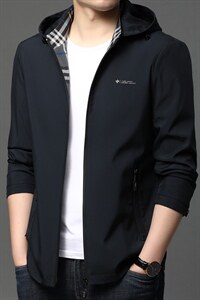 2023春季新款男装中青年男士时尚连帽休闲夹克外套男薄款上衣百搭，男装夹克，电商B212（原钱塘6029）