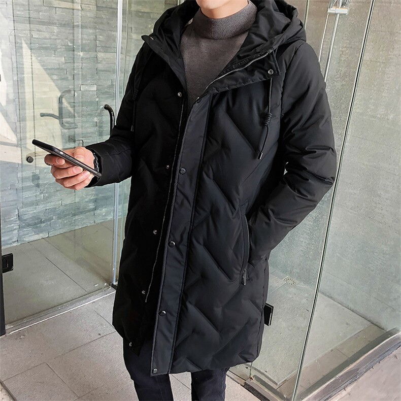 冬季羽绒服男士中长款连帽外套潮流韩版加厚大衣DS275T,男装羽绒服,电商A102