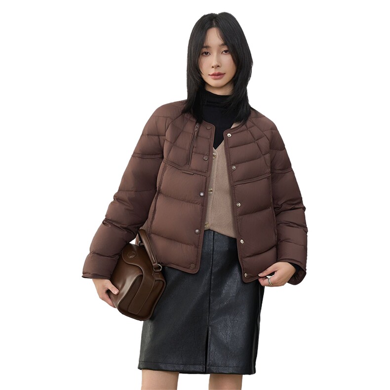 现货2025年冬季新款90白鸭绒休闲风简约时尚羽绒服女外套,女装羽绒服,阳光伊恋