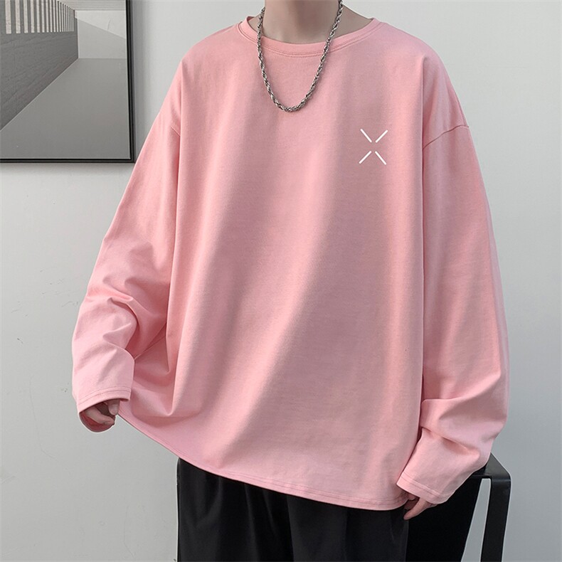 控48重磅230g纯棉长袖t恤男大码圆领卫衣打底衫TX3305-P28,男装T恤,电商A040