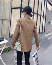 拼皮腰带款羊毛西服外套，其它，佐妍千黛