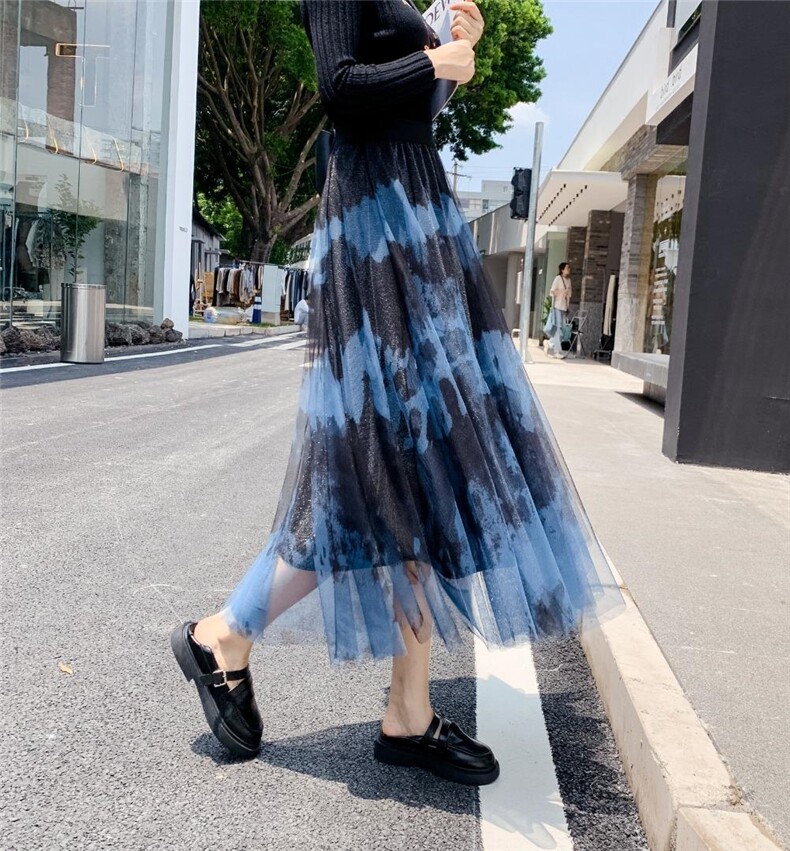 秋冬新款半裙，打底，女装半身裙，浪漫流纱