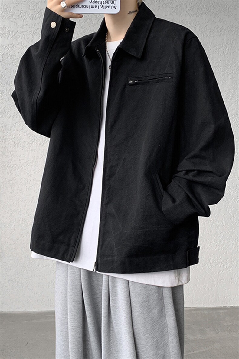 8XL-M春季水洗帆布短款夹克男生vintage美式复古工装外套JK003P98,男装夹克,电商B312
