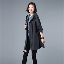 时尚百搭中长款风衣女2022新款春秋外套修身显瘦气质女装，女装风衣，秋牧寒烟