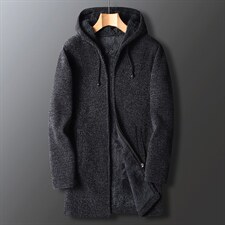 外贸针织开衫风衣外套男秋冬毛衣慵懒风休闲连帽拉链毛衫X-01P50，男装针织衫/毛衣，星座310B-1