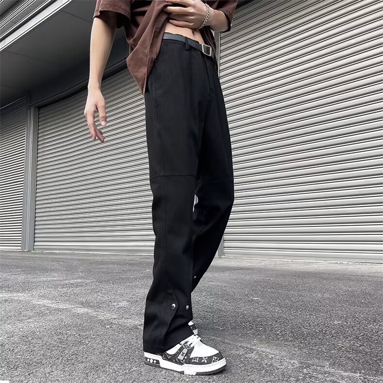 2024春夏新款牛仔裤长裤美式高阶纽扣拼接潮裤NZ7200-P48,男装休闲裤,星座1109-3
