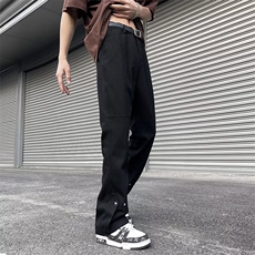 2024春夏新款牛仔裤长裤美式高阶纽扣拼接潮裤NZ7200-P48，男装休闲裤，星座1109-3