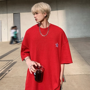 ins潮流男生宽松重磅短袖青少年星星百搭T恤jk23267-p25-控38图片