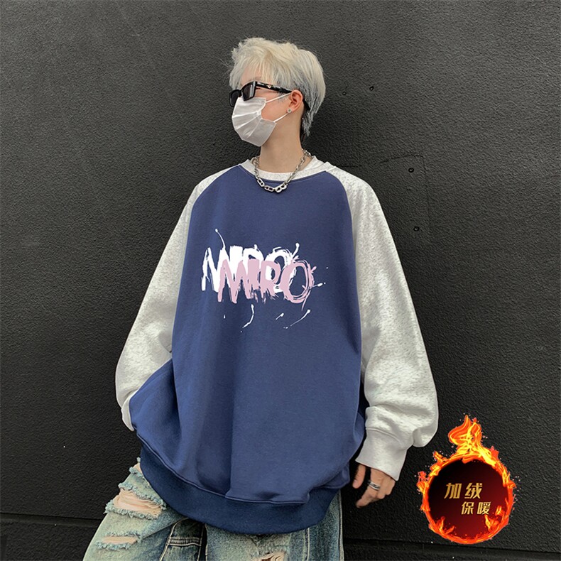 抖音得物高品质重磅二开全棉阔版支持退换360克插肩圆领卫衣0112,男装卫衣,电商A486