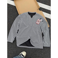 现货5W件重磅280g鱼骨纹V领条纹T恤T24536特P15T24536J加绒特P25，男装T恤，电商A001-1