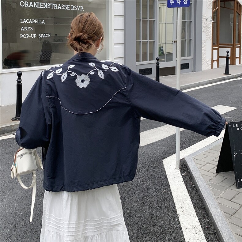 秋季新款复古绣花宽松休闲短外套2C050-9007-P165-K268,女装短外套,2C050