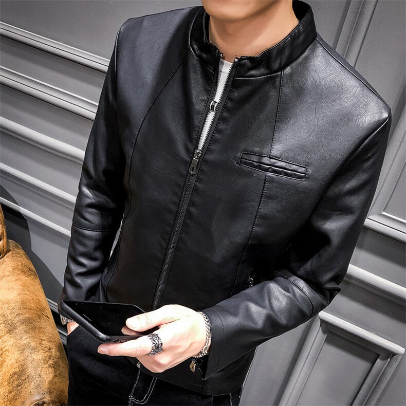 涂JK63-P65男士秋冬加绒PU皮衣男韩版修身外套秋季休闲青年男装，男装皮衣，电商D310（原电商305）