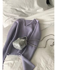 新款针织开衫女V领宽松显瘦长袖叠穿上衣，女装针织衫/毛衣，半城羊绒