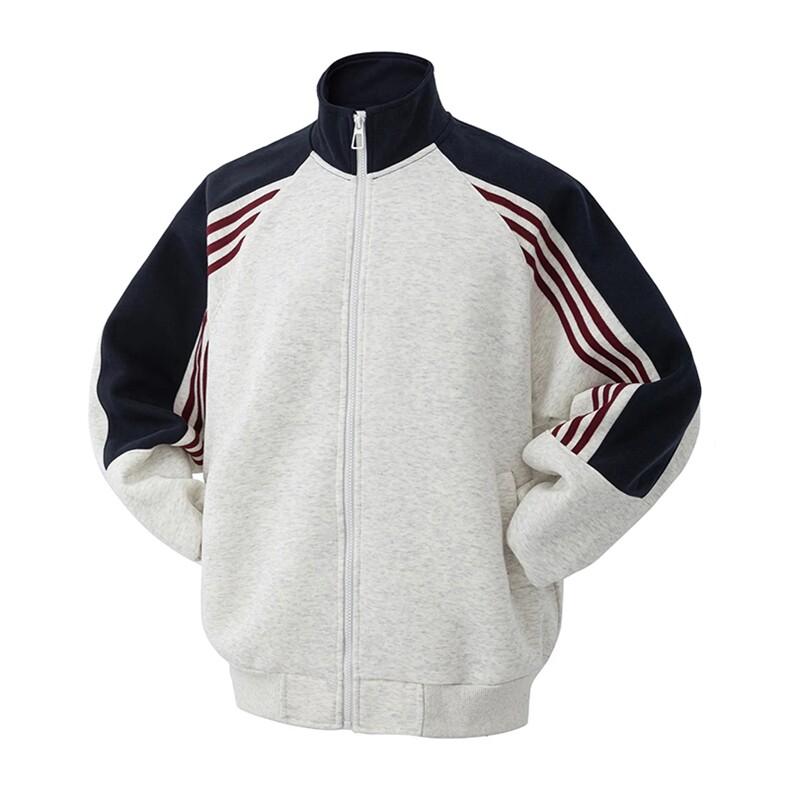 抖音得物高品质美式高街重磅结构织带拼接撞色立领卫衣外套CM41，男装卫衣，电商A486-1