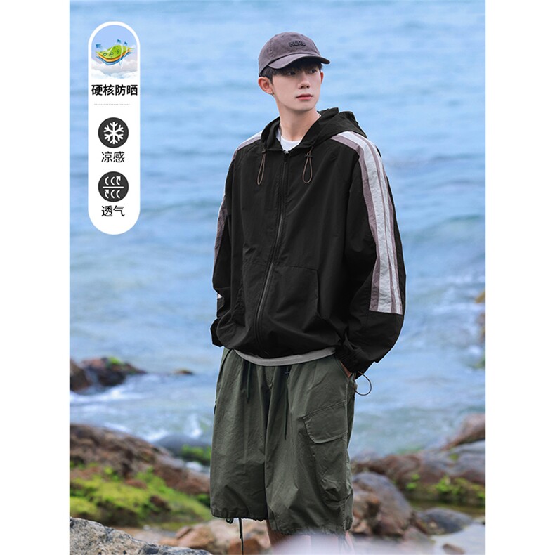 【UPF50+防晒服】薄款透气连帽防晒衣男X2382-TP40控价68,男装夹克,电商A102-1