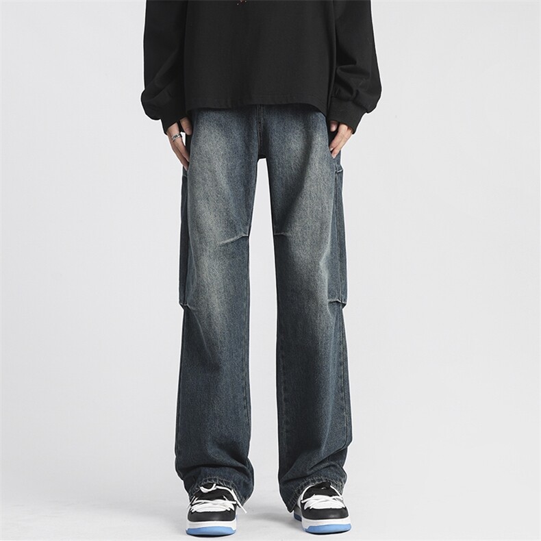 秋冬季美式高街小众牛仔裤男个性百搭休闲裤G9020/P6588，男装牛仔裤，电商D202-1