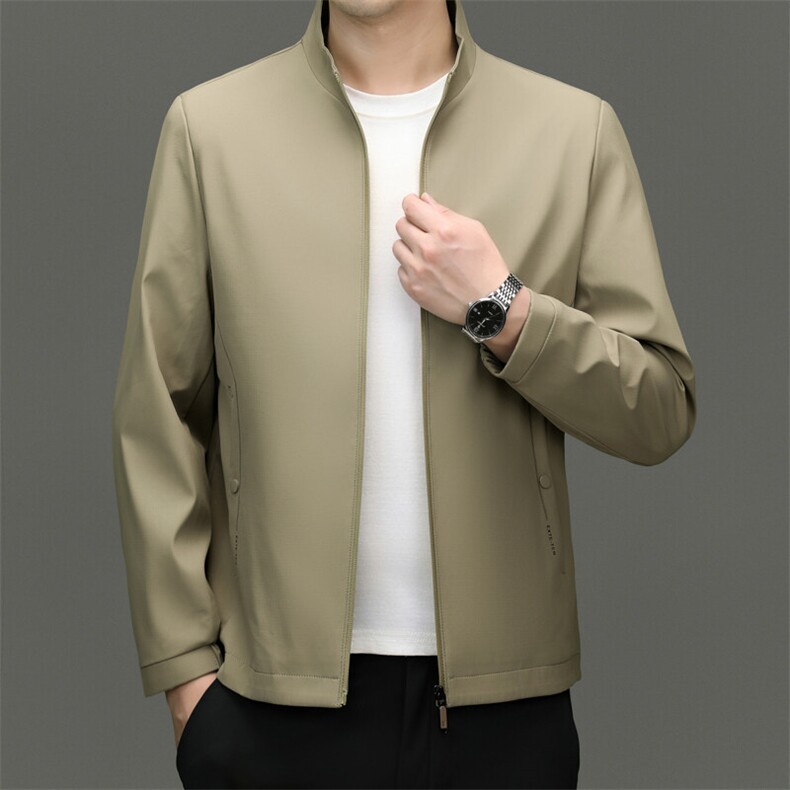 2025年大货主推男士中老年立领休闲夹克外套中年宽松休闲茄克衫，男装夹克，钱塘723