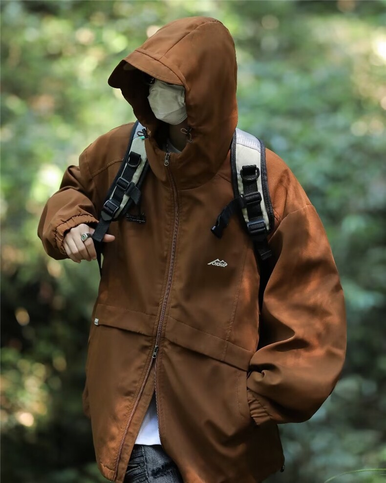 WJ5908-P60冲锋衣外套男春秋款夹克2024年新款情侣装户外登山服,男装夹克,电商C233